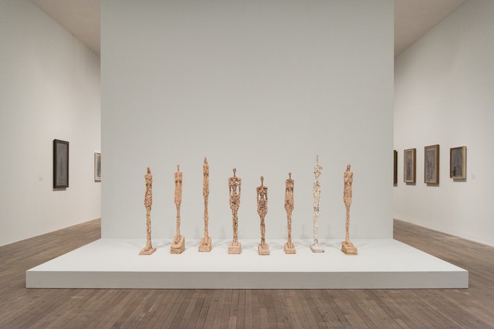 Installation view of the Women of Venice 1956 in Alberto Giacometti at Tate Modern Collection Fondation Alberto et Annette Giacometti, Paris © Alberto Giacometti Estate, ACS/DACS, 2017 Courtesy of Tate Photography